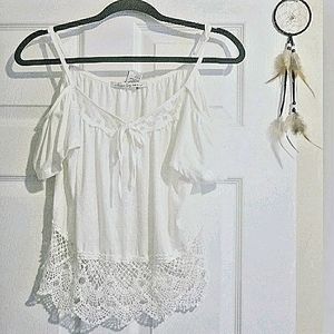 American rag off the shoulders boho crop top